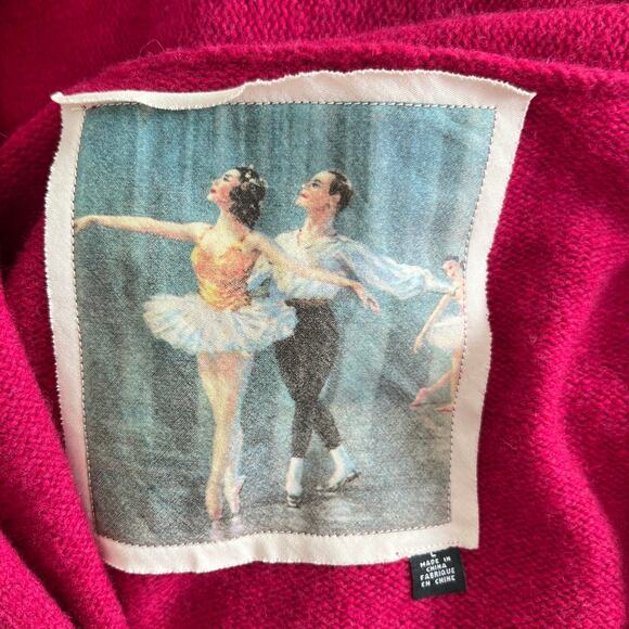 Burning Torch Short Sleeve Mid-Length Cardigan Sweater Womens Large Magenta Pink - Picture 3 of 5